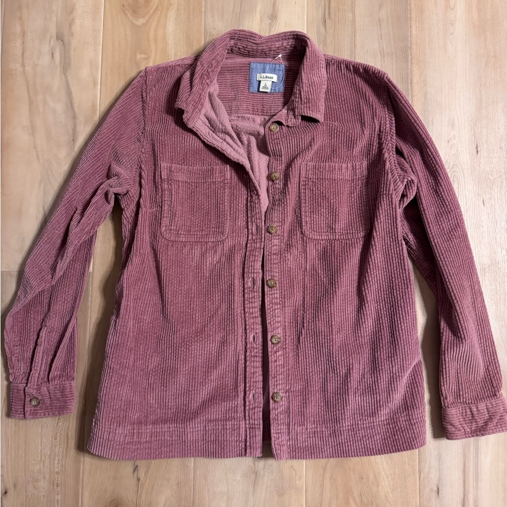 L.L.Bean Women’s Comfort Corduroy Relaxed Shirt Size Large Reg